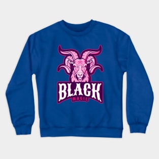 Black Magic Cute Pink Goat Baphomet with Pentagram Crewneck Sweatshirt